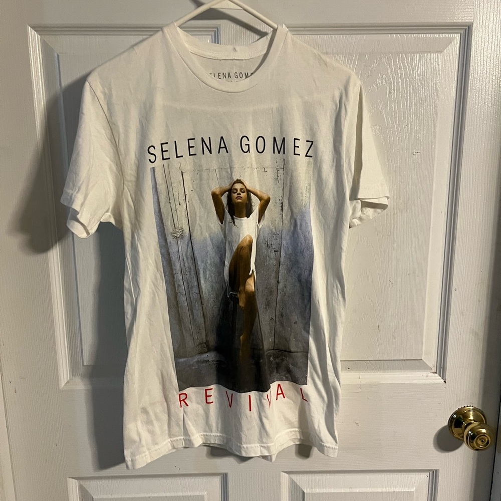 Selena Gomez White Graphic Tee